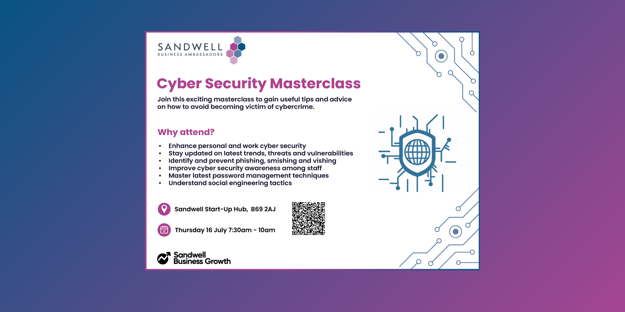 Cyber Security Masterclass with Sandwell Business Ambassadors